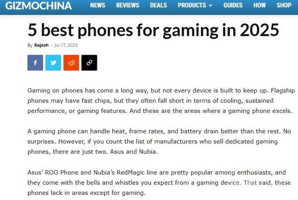 外媒评2025年五款最佳游戏手机：iPhone 16 PM入